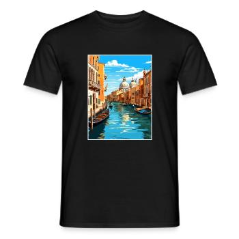 Venedig Italien Dekoration Markusplatz Souvenir - Männer T-Shirt - Schwarz - Vorne - AI Model Male 178 light (178cm)