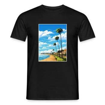 Estoril Portugal Vintage voyage affiche Souvenir - T-shirt homme - noir - Devant - AI Model Male 178 light (178cm)