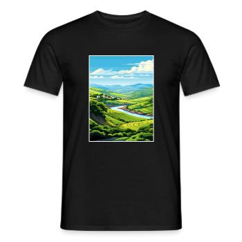 Vallée du Douro Portugal Vintage Travel Poster WPA - T-shirt homme - noir - Devant - AI Model Male 178 light (178cm)