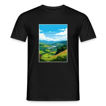 Vallée du Douro Portugal Vintage Travel Poster WPA - T-shirt homme - noir - Devant - AI Model Male 178 light (178cm)