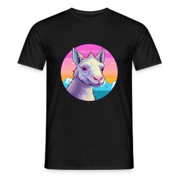 Aardvark Watercolor Cartoon Kawaii Pet Animal Colo - Men's T-Shirt - black - Front - AI Model Male 178 light (178cm)