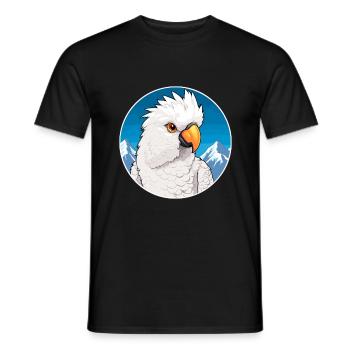Cacatoès aquarelle dessin animé kawaii animal de compagnie animal Colo - T-shirt homme - noir - Devant - AI Model Male 178 light (178cm)