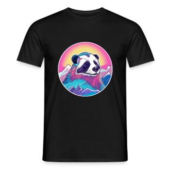 Blaireau Aquarelle Dessin Animé Kawaii Animal De Compagnie Colorf - T-shirt homme - noir - Devant - AI Model Male 178 light (178cm)
