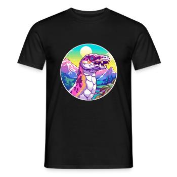 Anaconda Watercolor Cartoon Kawaii Pet Animal Colo - Men's T-Shirt - black - Front - AI Model Male 178 light (178cm)