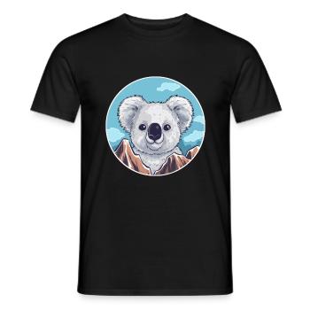 Koala Watercolor Cartoon Kawaii Pet Animal Colorfu - Men's T-Shirt - black - Front - AI Model Male 178 light (178cm)