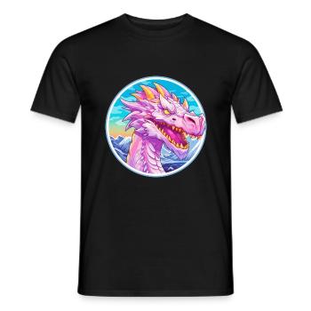 Dragon Aquarelle Dessin Animé Kawaii Animal De Compagnie Colorf - T-shirt homme - noir - Devant - AI Model Male 178 light (178cm)