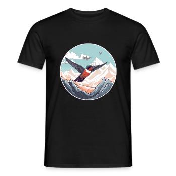 Colibri Aquarelle Dessin Animé Kawaii Animal De Compagnie C - T-shirt homme - noir - Devant - AI Model Male 178 light (178cm)