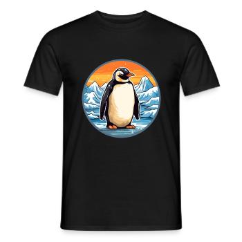 Pingouin Aquarelle Dessin Animé Kawaii Animal De Compagnie Animal Couleur - T-shirt homme - noir - Devant - AI Model Male 178 light (178cm)