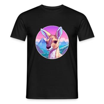 Kangourou Aquarelle Dessin Animé Kawaii Animal Animal Colo - T-shirt homme - noir - Devant - AI Model Male 178 light (178cm)