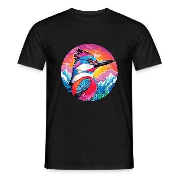 Specht Aquarell Karikatur Kawaii Haustier Tier Co - Männer T-Shirt - Schwarz - Vorne - AI Model Male 178 light (178cm)