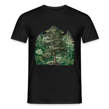 Wald Natur Wildnis Flora Naturliebhaber Baum - Männer T-Shirt - Schwarz - Vorne - AI Model Male 178 light (178cm)