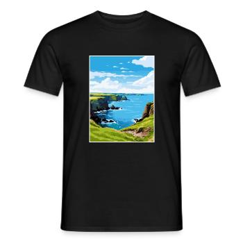 Mullion Cove Cornwall Vintage Reiseposter WPA - Männer T-Shirt - Schwarz - Vorne - AI Model Male 178 light (178cm)