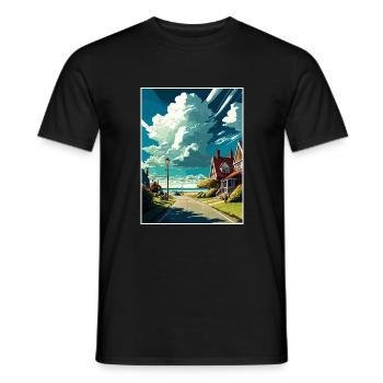 New Romney England Kent Vintage Reiseposter WPA - Männer T-Shirt - Schwarz - Vorne - AI Model Male 178 light (178cm)