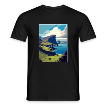Isle Of Skye Scotland Vintage Travel Poster WPA - Men's T-Shirt - black - Front - AI Model Male 178 light (178cm)