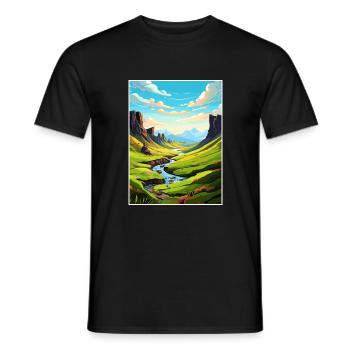 Isle Of Skye Scotland Vintage Travel Poster WPA - Men's T-Shirt - black - Front - AI Model Male 178 light (178cm)