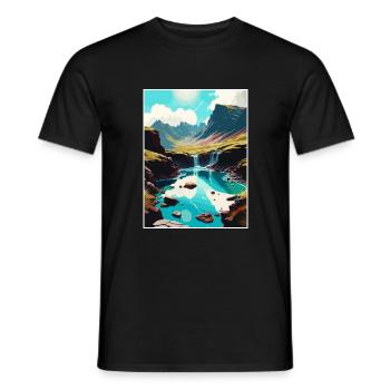 Isle Of Skye Scotland Vintage Travel Poster WPA - Men's T-Shirt - black - Front - AI Model Male 178 light (178cm)