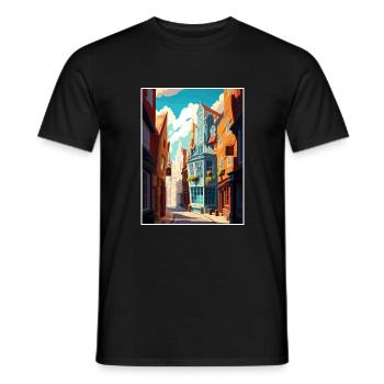 York Angleterre Yorkshire Vintage voyage affiche WPA - T-shirt homme - noir - Devant - AI Model Male 178 light (178cm)