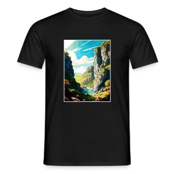 Cheddar Gorge England Vintage Reiseposter WPA - Männer T-Shirt - Schwarz - Vorne - AI Model Male 178 light (178cm)