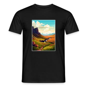 Isle Of Skye Scotland Vintage Travel Poster WPA - Men's T-Shirt - black - Front - AI Model Male 178 light (178cm)