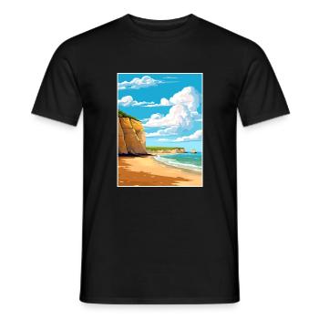 Torquay Cliffs England Vintage Travel Poster WPA - Men's T-Shirt - black - Front - AI Model Male 178 light (178cm)