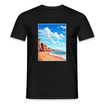 Torquay Cliffs England Vintage Travel Poster WPA - Men's T-Shirt - black - Front - AI Model Male 178 light (178cm)