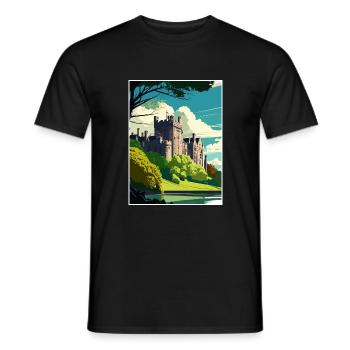 Arundel Castle England Vintage Travel Poster WPA - Men's T-Shirt - black - Front - AI Model Male 178 light (178cm)