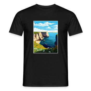 Bempton Cliffs England Vintage Reiseposter WPA - Männer T-Shirt - Schwarz - Vorne - AI Model Male 178 light (178cm)