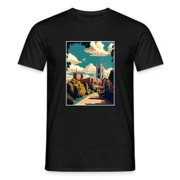 Bury S Edmunds England Vintage Travel Poster WPA - Men's T-Shirt - black - Front - AI Model Male 178 light (178cm)