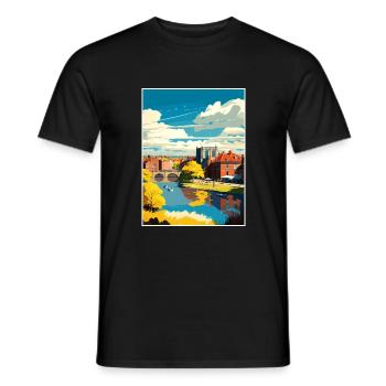 Newark On Trent England Vintage Travel Poster WPA - Men's T-Shirt - black - Front - AI Model Male 178 light (178cm)