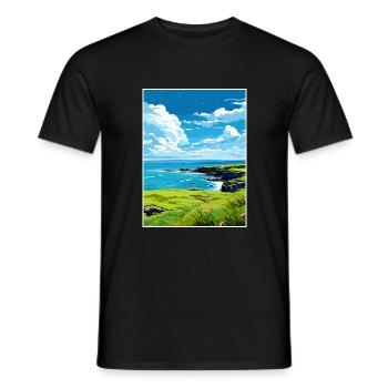 Rame Halbinsel Cornwall Vintage Reiseposter WPA - Männer T-Shirt - Schwarz - Vorne - AI Model Male 178 light (178cm)
