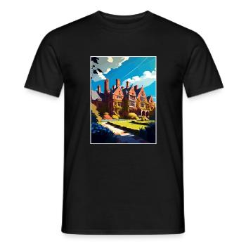 Chartwell Decoration Vintage Travel Poster WPA Art - Men's T-Shirt - black - Front - AI Model Male 178 light (178cm)