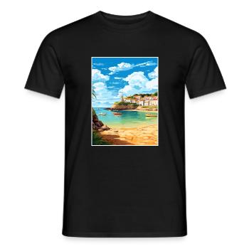 Portscatho Cornwall Vintage voyage affiche Souvenir - T-shirt homme - noir - Devant - AI Model Male 178 light (178cm)