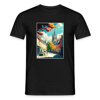 Cirencester England Vintage Reiseposter Souvenir - Männer T-Shirt - Schwarz - Vorne - AI Model Male 178 light (178cm)