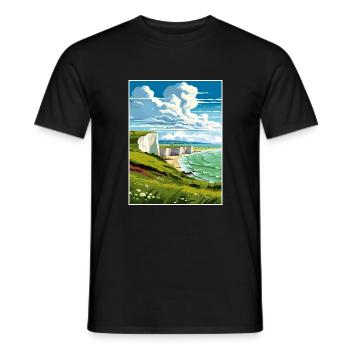 Sept sœurs Sussex Vintage voyage affiche WPA Art - T-shirt homme - noir - Devant - AI Model Male 178 light (178cm)