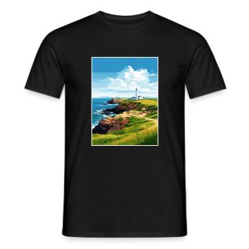 Lizard Point England Vintage Reiseposter WPA Kunst - Männer T-Shirt - Schwarz - Vorne - AI Model Male 178 light (178cm)