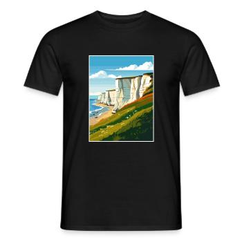 Sept sœurs Sussex Vintage voyage affiche WPA Art - T-shirt homme - noir - Devant - AI Model Male 178 light (178cm)