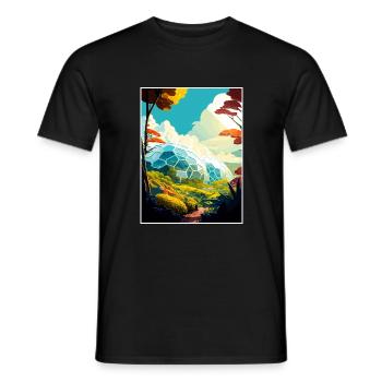 Eden Project Angleterre Vintage voyage affiche WPA Art - T-shirt homme - noir - Devant - AI Model Male 178 light (178cm)
