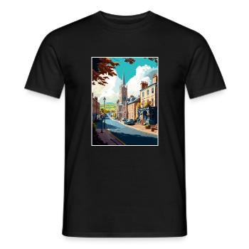 Ulverston Decoration Vintage Travel Poster WPA Art - Men's T-Shirt - black - Front - AI Model Male 178 light (178cm)