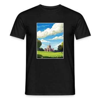 Cardiff Castle Wales Vintage Reiseposter WPA Kunst - Männer T-Shirt - Schwarz - Vorne - AI Model Male 178 light (178cm)
