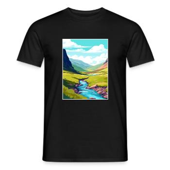 High Cup Nick Cumbria Vintage Travel Poster WPA - Men's T-Shirt - black - Front - AI Model Male 178 light (178cm)