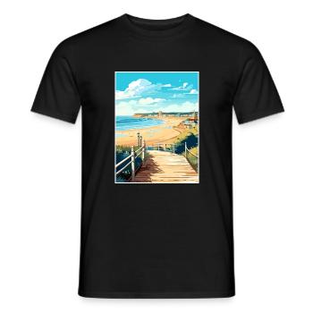 Bournemouth Dorset Vintage Reiseposter Souvenir - Männer T-Shirt - Schwarz - Vorne - AI Model Male 178 light (178cm)