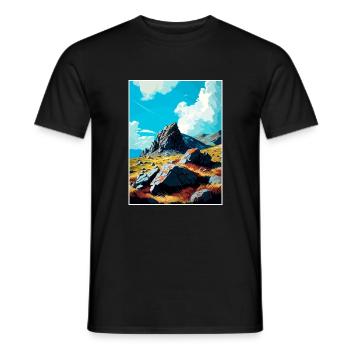 Glyder Fach gallois Vintage voyage affiche Souvenir - T-shirt homme - noir - Devant - AI Model Male 178 light (178cm)