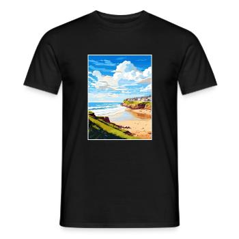 Polzeath Cornwall Vintage voyage affiche Souvenir - T-shirt homme - noir - Devant - AI Model Male 178 light (178cm)