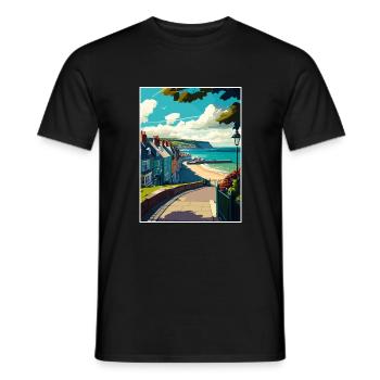 Lyme Regis Angleterre Vintage voyage affiche Souvenir - T-shirt homme - noir - Devant - AI Model Male 178 light (178cm)