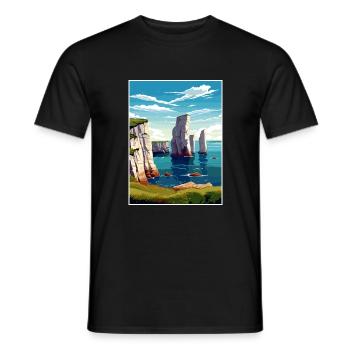 Beachy Head Sussex Vintage voyage affiche Souvenir - T-shirt homme - noir - Devant - AI Model Male 178 light (178cm)
