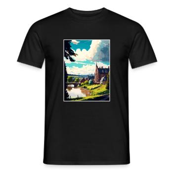 Inverness Scotland Vintage Travel Poster Souvenir - Men's T-Shirt - black - Front - AI Model Male 178 light (178cm)