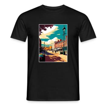 Penrith Dekoration Vintage Reise Poster Souvenir - Männer T-Shirt - Schwarz - Vorne - AI Model Male 178 light (178cm)