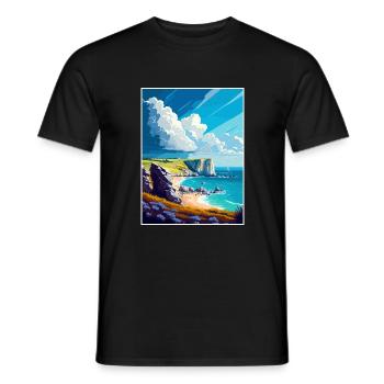 Dover England Kent Vintage Reiseposter Souvenir - Männer T-Shirt - Schwarz - Vorne - AI Model Male 178 light (178cm)