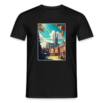 Winchester England Vintage Reiseposter Souvenir - Männer T-Shirt - Schwarz - Vorne - AI Model Male 178 light (178cm)