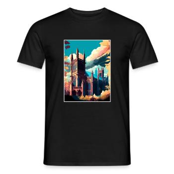 Manchester England Vintage Reiseposter Souvenir - Männer T-Shirt - Schwarz - Vorne - AI Model Male 178 light (178cm)